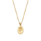 Wolf Circus-Rose Pendant Necklace-Necklaces-14k Gold Vermeil, 14k Gold Plated-Blue Ruby Jewellery-Vancouver Canada