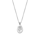 Wolf Circus-Rose Pendant Necklace-Necklaces-Sterling Silver-Blue Ruby Jewellery-Vancouver Canada