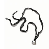 Petal Necklace Sterling Silver, Black Silk Cord