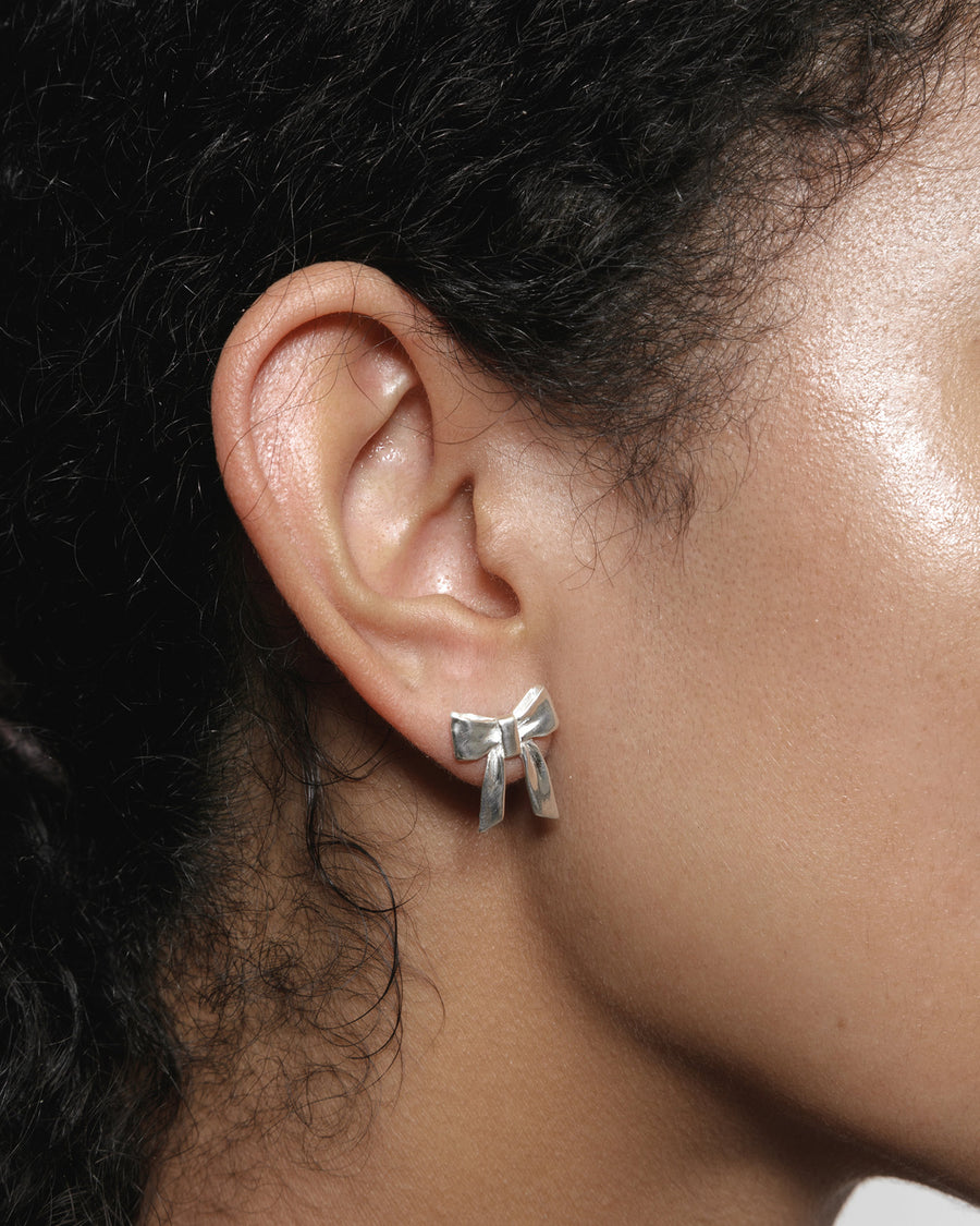Small Ruby Earrings Sterling Silver