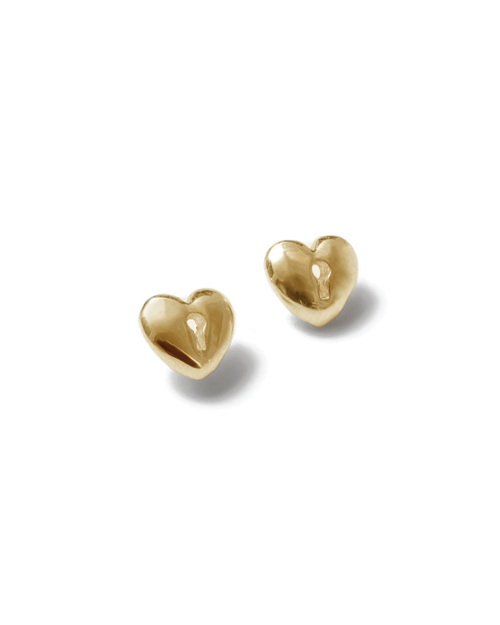 Heartlock Studs 14k Gold Plated
