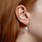 Emmy Earrings Sterling Silver, White Pearl