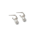 Emmy Earrings Sterling Silver, White Pearl