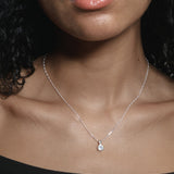 Liv Necklace Sterling Silver, Synthetic Aquamarine