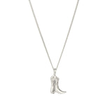 Mini Cowboy Boot Necklace Sterling Silver