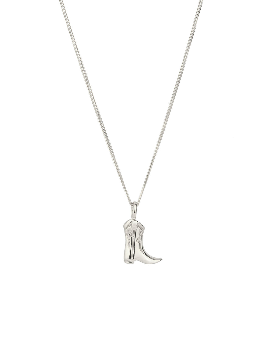 Mini Cowboy Boot Necklace Sterling Silver