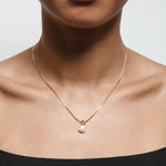 Emmy Necklace 14k Gold Plated, White Pearl