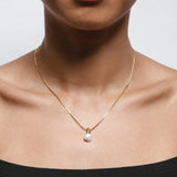Emmy Necklace 14k Gold Plated, White Pearl