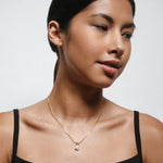 Emmy Necklace 14k Gold Plated, White Pearl