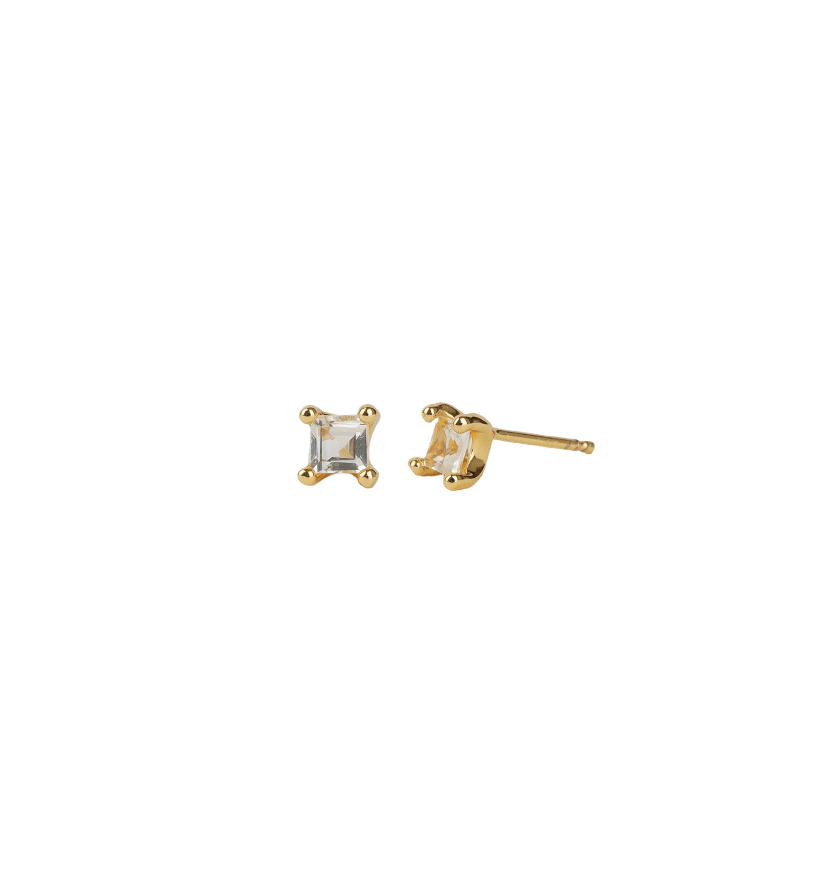 Wolf Circus-Josie Studs-Earrings-14k Gold Plated, Seafoam Amethyst-Blue Ruby Jewellery-Vancouver Canada