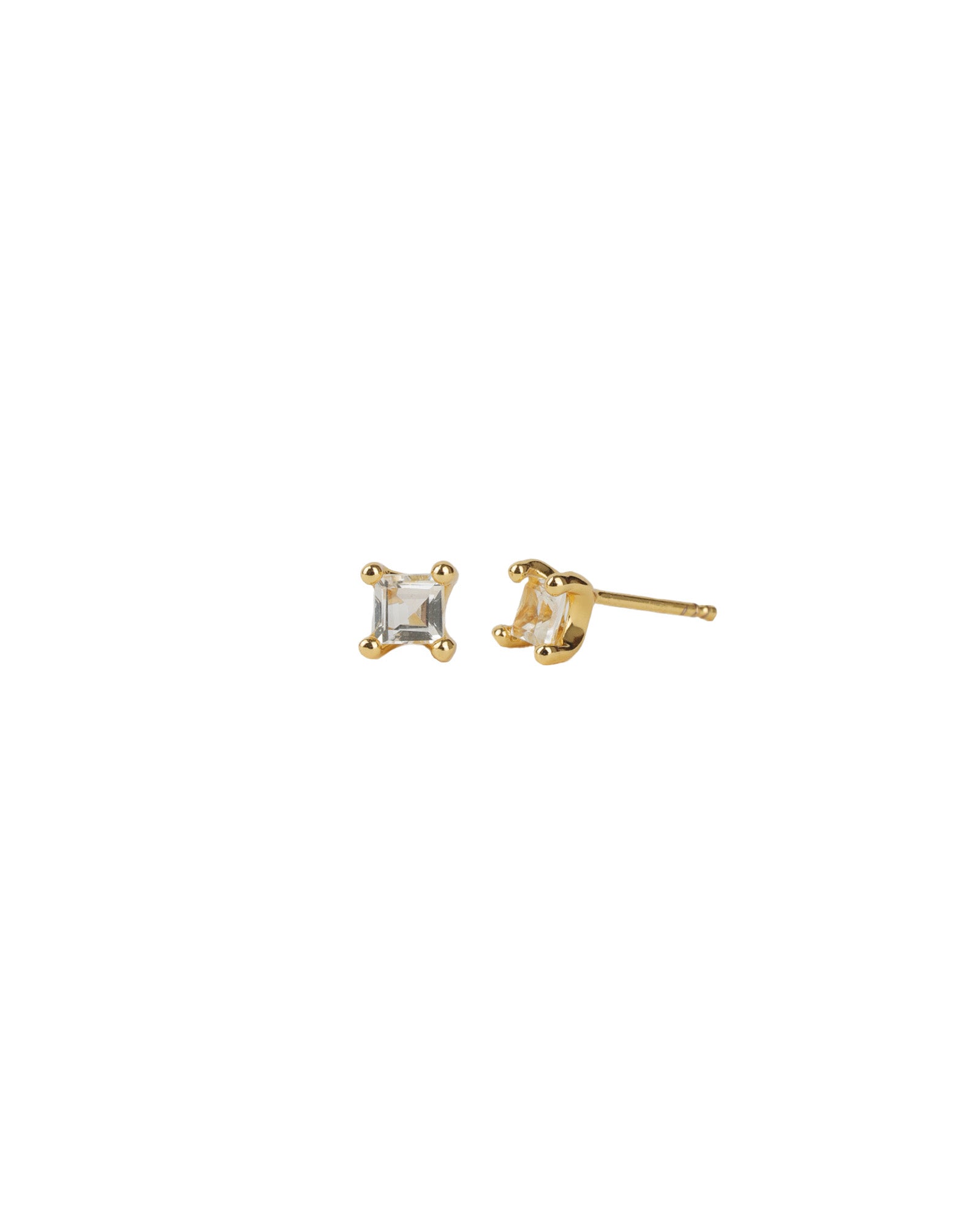 Wolf Circus-Josie Studs-Earrings-14k Gold Plated, Seafoam Amethyst-Blue Ruby Jewellery-Vancouver Canada