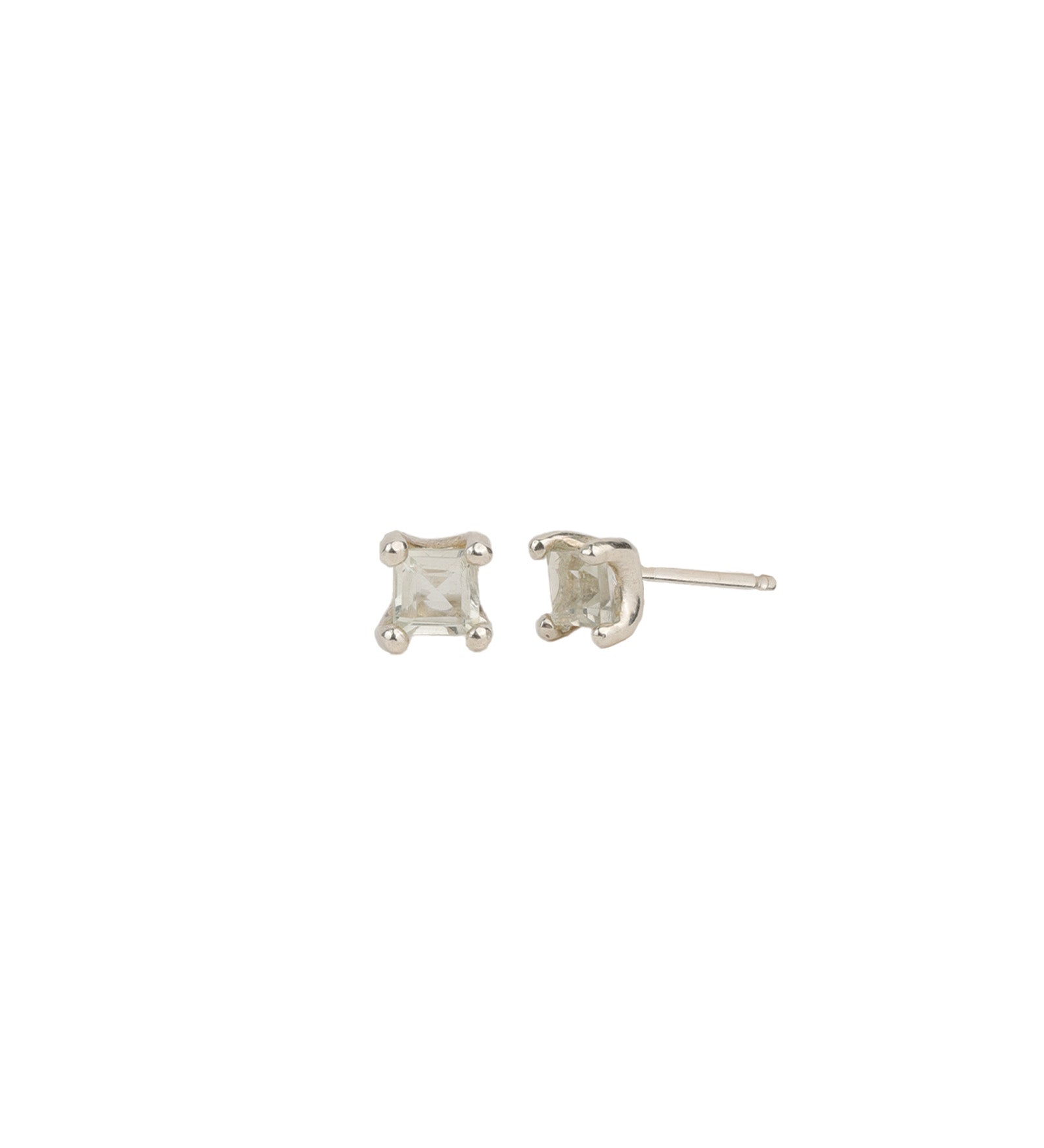 Wolf Circus-Josie Studs-Earrings-Sterling Silver, Seafoam Amethyst-Blue Ruby Jewellery-Vancouver Canada