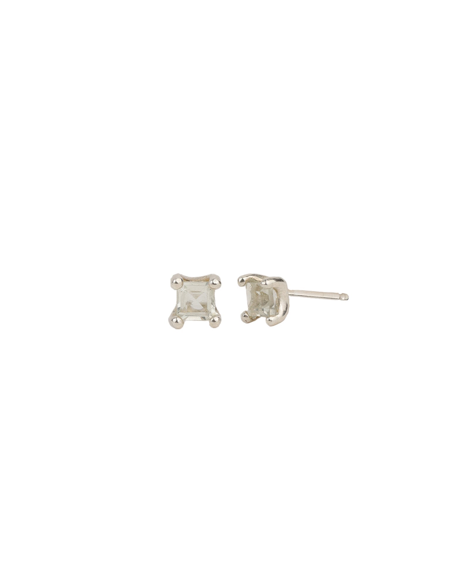 Wolf Circus-Josie Studs-Earrings-Sterling Silver, Seafoam Amethyst-Blue Ruby Jewellery-Vancouver Canada