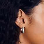 Baguette Hoops Sterling Silver