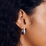 Baguette Hoops Sterling Silver