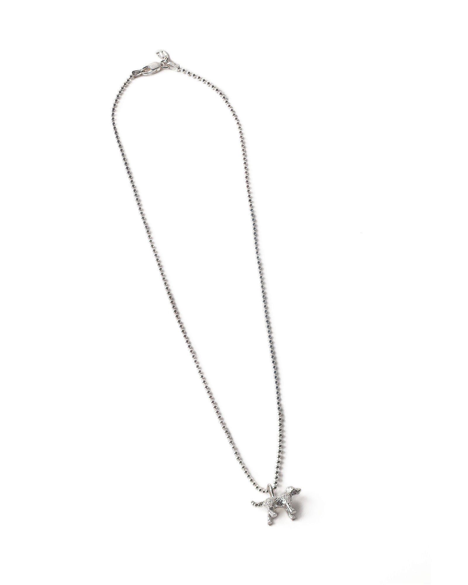 Dog Charm Necklace Sterling Silver