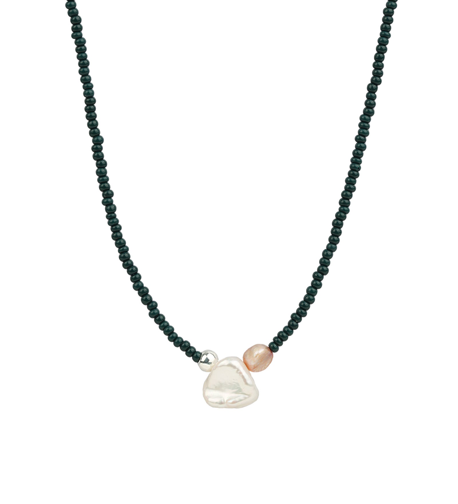 Addison Necklace Sterling Silver, White Pearl
