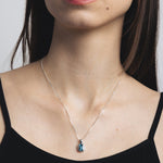 Freya Necklace Sterling Silver, Blue Topaz