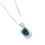 Freya Necklace Sterling Silver, Blue Topaz