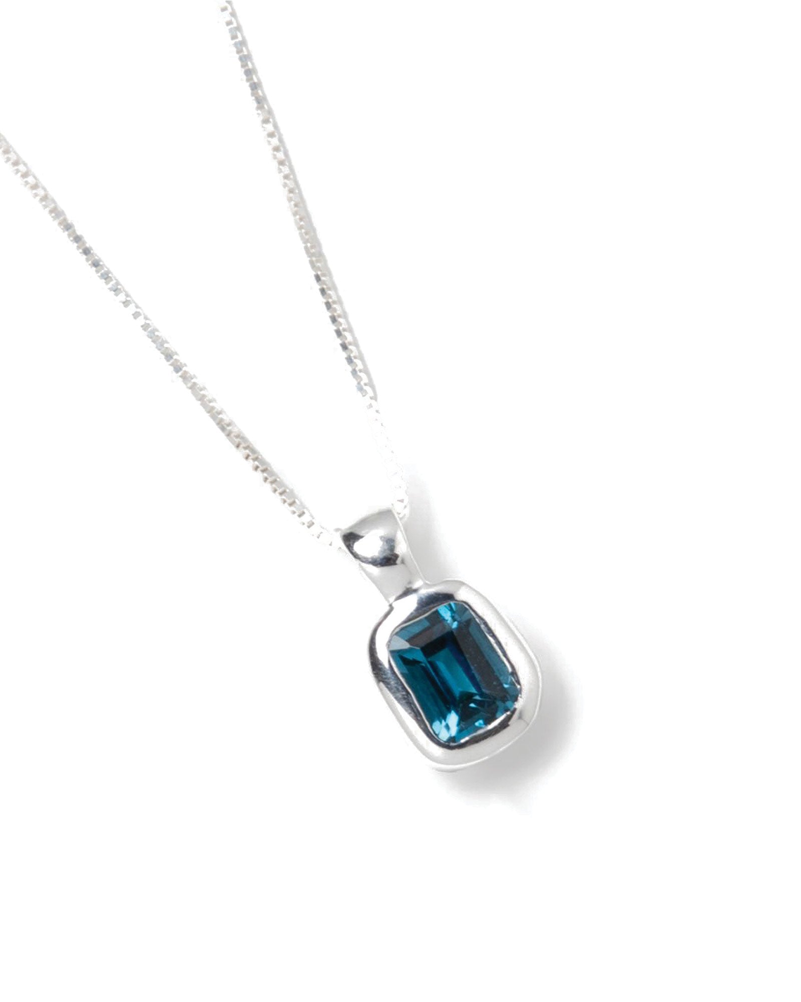 Freya Necklace Sterling Silver, Blue Topaz