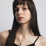 Freya Necklace 14k Gold Plated Brass, Blue Topaz