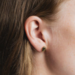 Bean Stud Earrings 14k Gold Plated