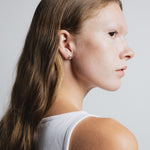 Bean Stud Earrings Sterling Silver
