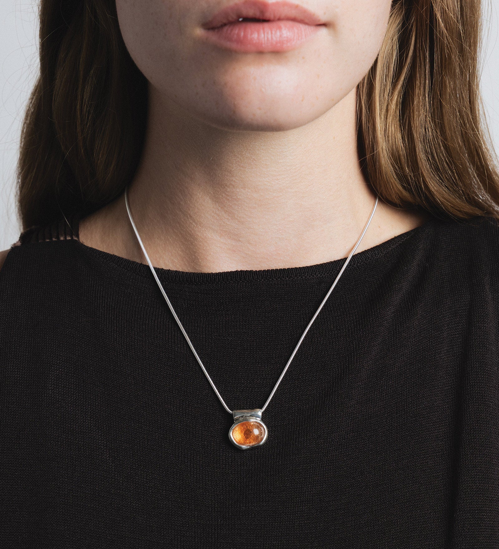 Imogen Necklace Sterling Silver, Sunstone