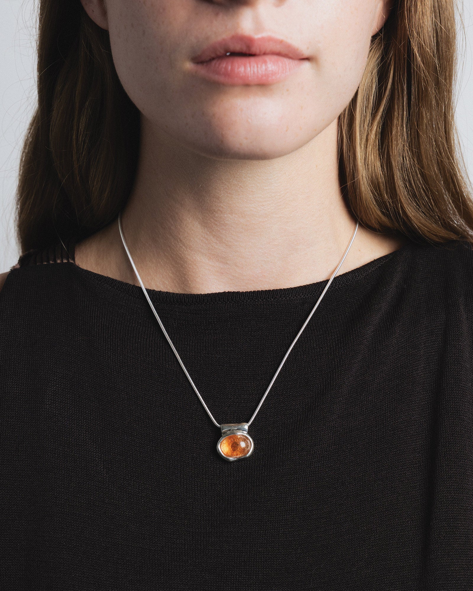 Imogen Necklace Sterling Silver, Sunstone