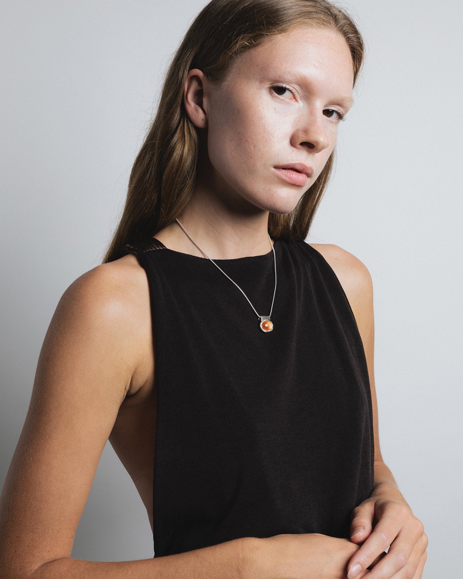 Imogen Necklace Sterling Silver, Sunstone