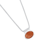 Wolf Circus-Imogen Necklace-Necklaces-Sterling Silver, Sunstone-Blue Ruby Jewellery-Vancouver Canada