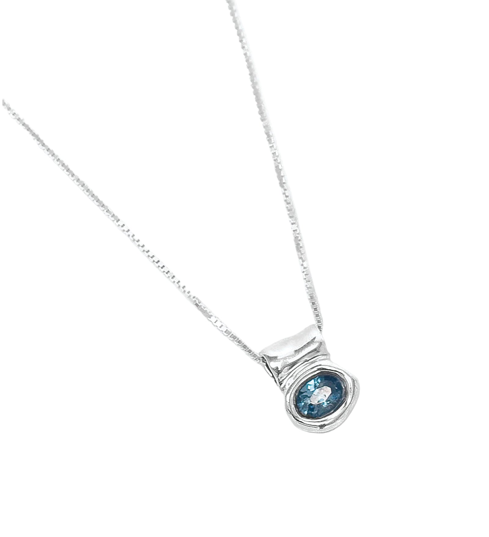 Wolf Circus-Cora Necklace-Necklaces-Sterling Silver, Blue Topaz-Blue Ruby Jewellery-Vancouver Canada