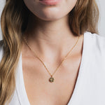 Rose Coin Necklace 14k Gold Plated