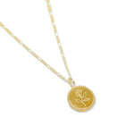 Wolf Circus-Rose Coin Necklace-Necklaces-14k Gold Plated-Blue Ruby Jewellery-Vancouver Canada