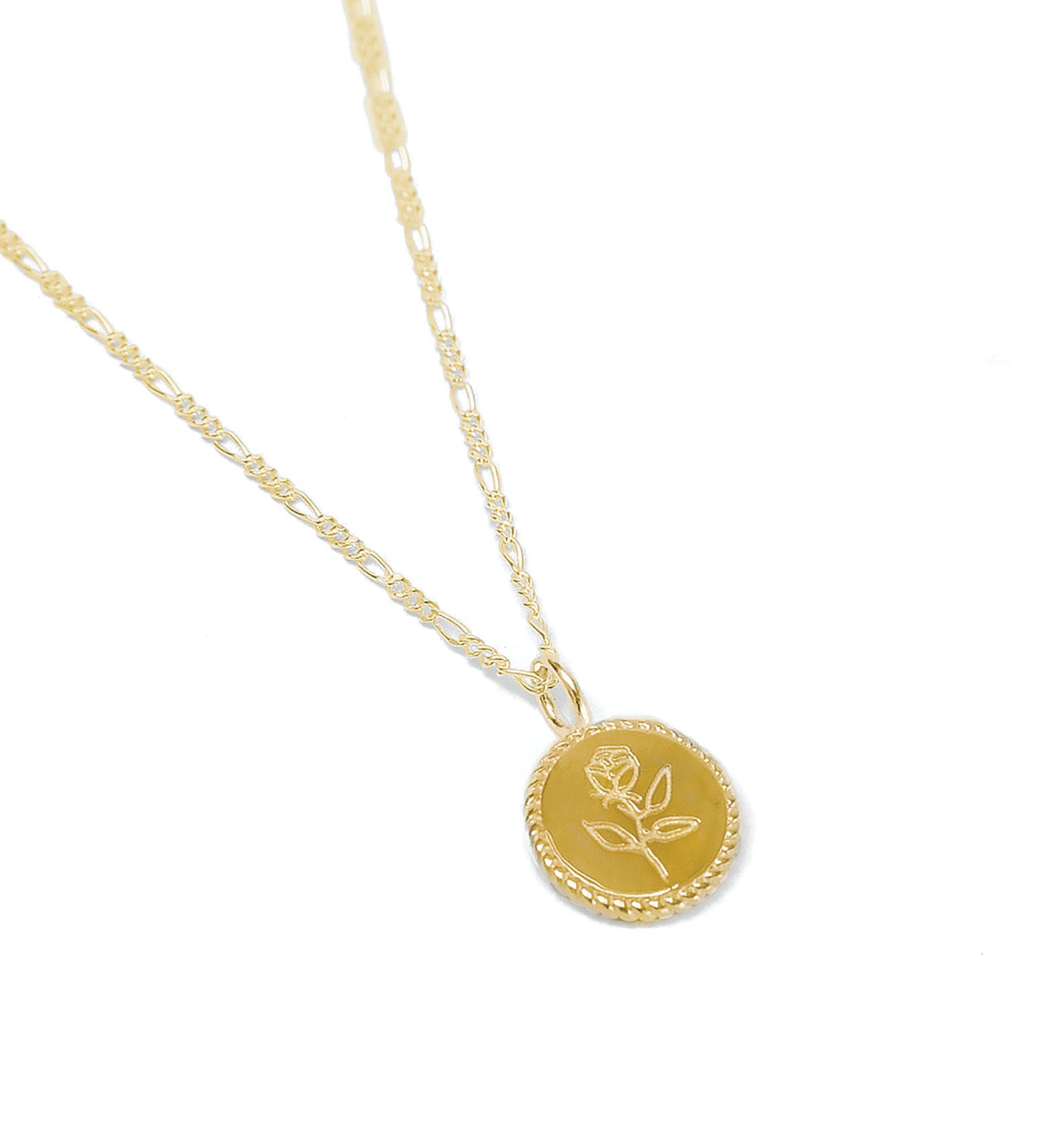 Wolf Circus-Rose Coin Necklace-Necklaces-14k Gold Plated-Blue Ruby Jewellery-Vancouver Canada