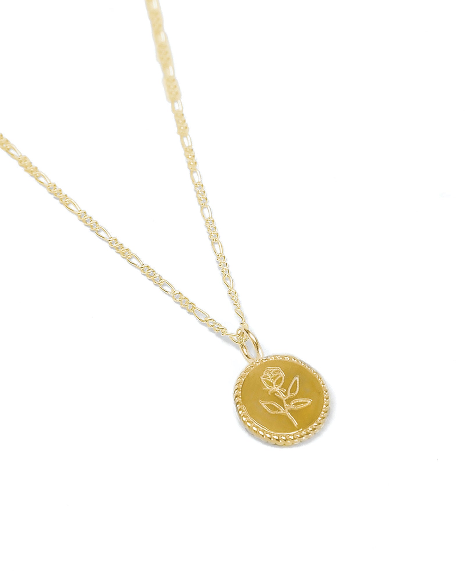 Wolf Circus-Rose Coin Necklace-Necklaces-14k Gold Plated-Blue Ruby Jewellery-Vancouver Canada