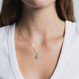 Rose Coin Necklace Sterling Silver