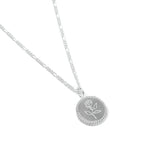 Wolf Circus-Mini Rose Coin Necklace-Necklaces-Sterling Silver-Blue Ruby Jewellery-Vancouver Canada