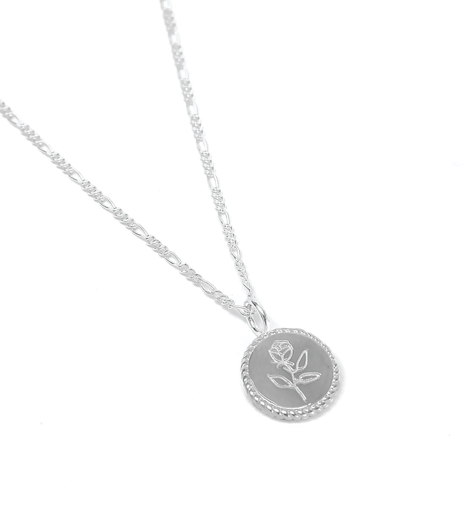 Wolf Circus-Mini Rose Coin Necklace-Necklaces-Sterling Silver-Blue Ruby Jewellery-Vancouver Canada