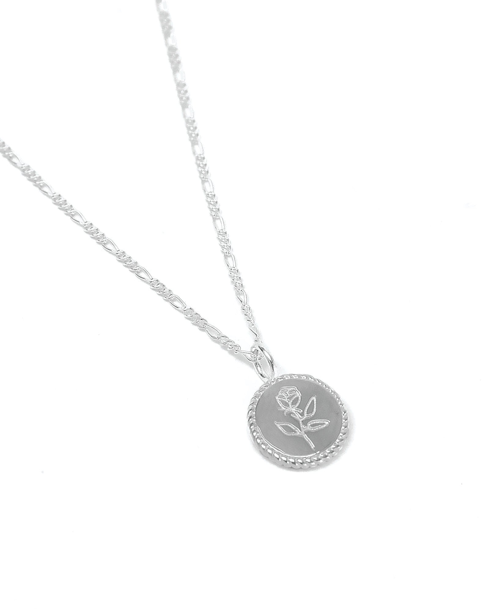 Wolf Circus-Mini Rose Coin Necklace-Necklaces-Sterling Silver-Blue Ruby Jewellery-Vancouver Canada
