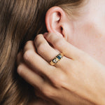 Bryce Ring 14k Gold Plated, Blue Topaz, Seafoam Amethyst / 5