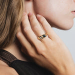 Bryce Ring 14k Gold Plated, Blue Topaz, Seafoam Amethyst / 5