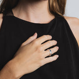 Bryce Ring Sterling Silver, Blue Topaz, Seafoam Amethyst / 5