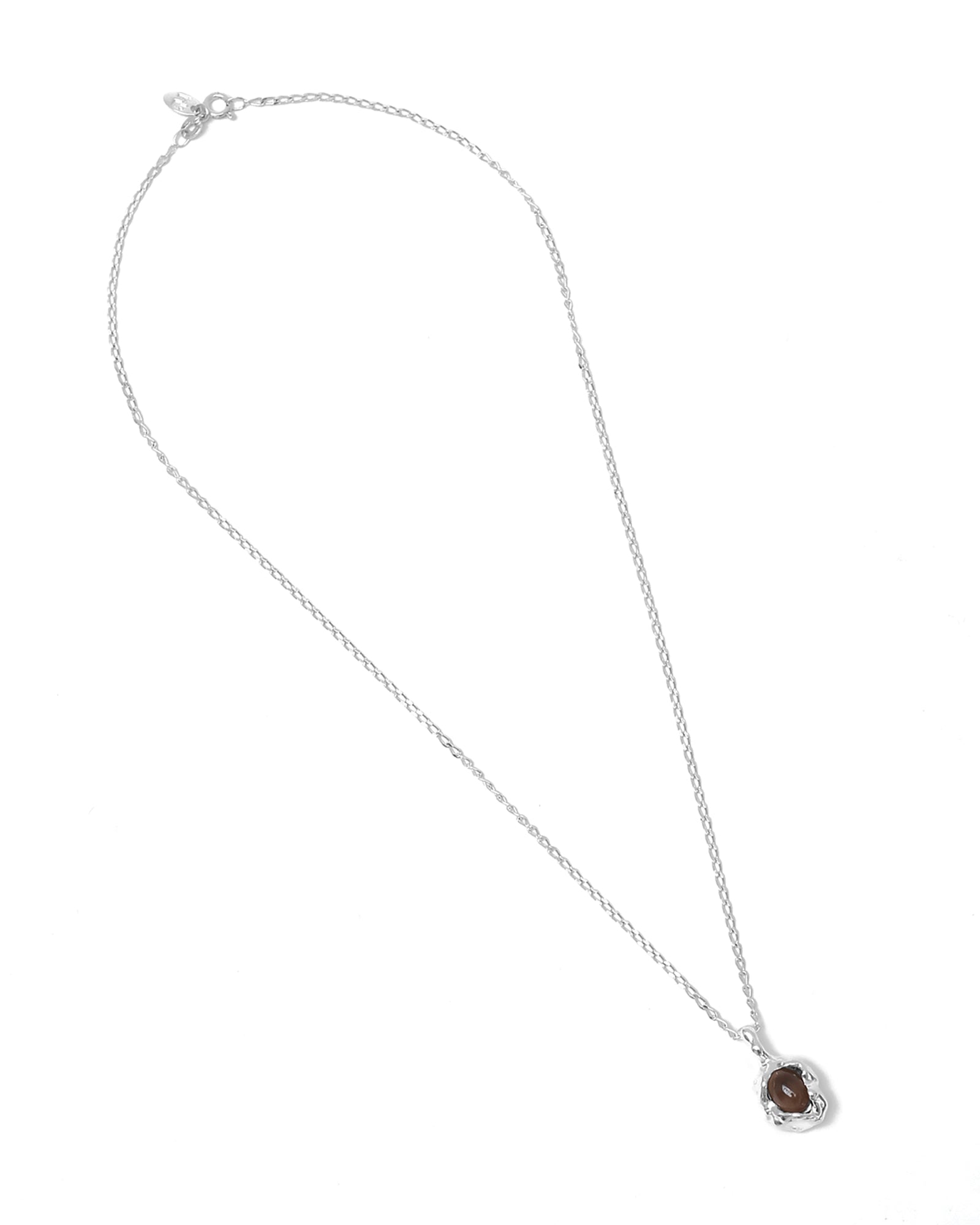 Edith Necklace Sterling Silver, Smoke Quartz