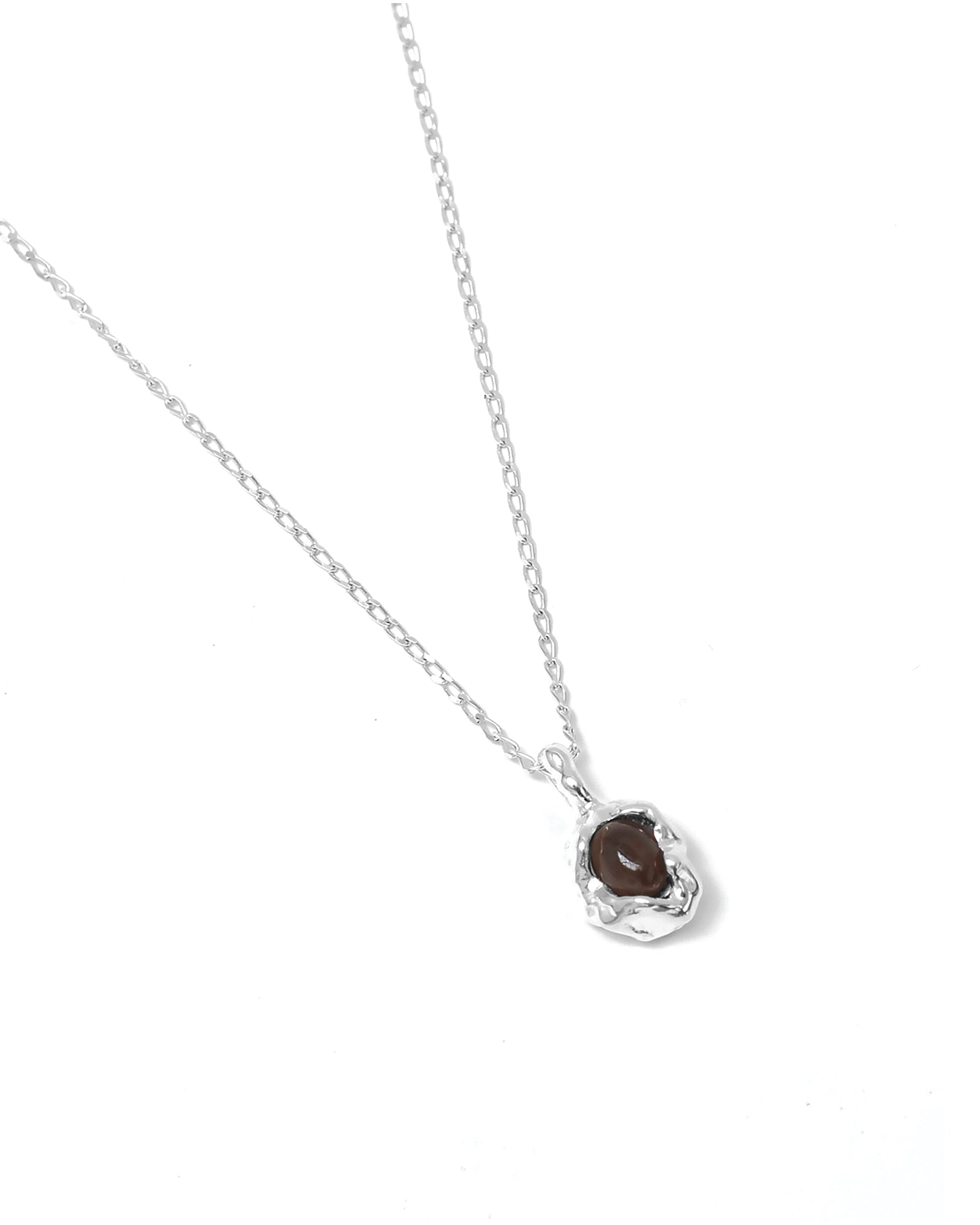 Edith Necklace Sterling Silver, Smoke Quartz