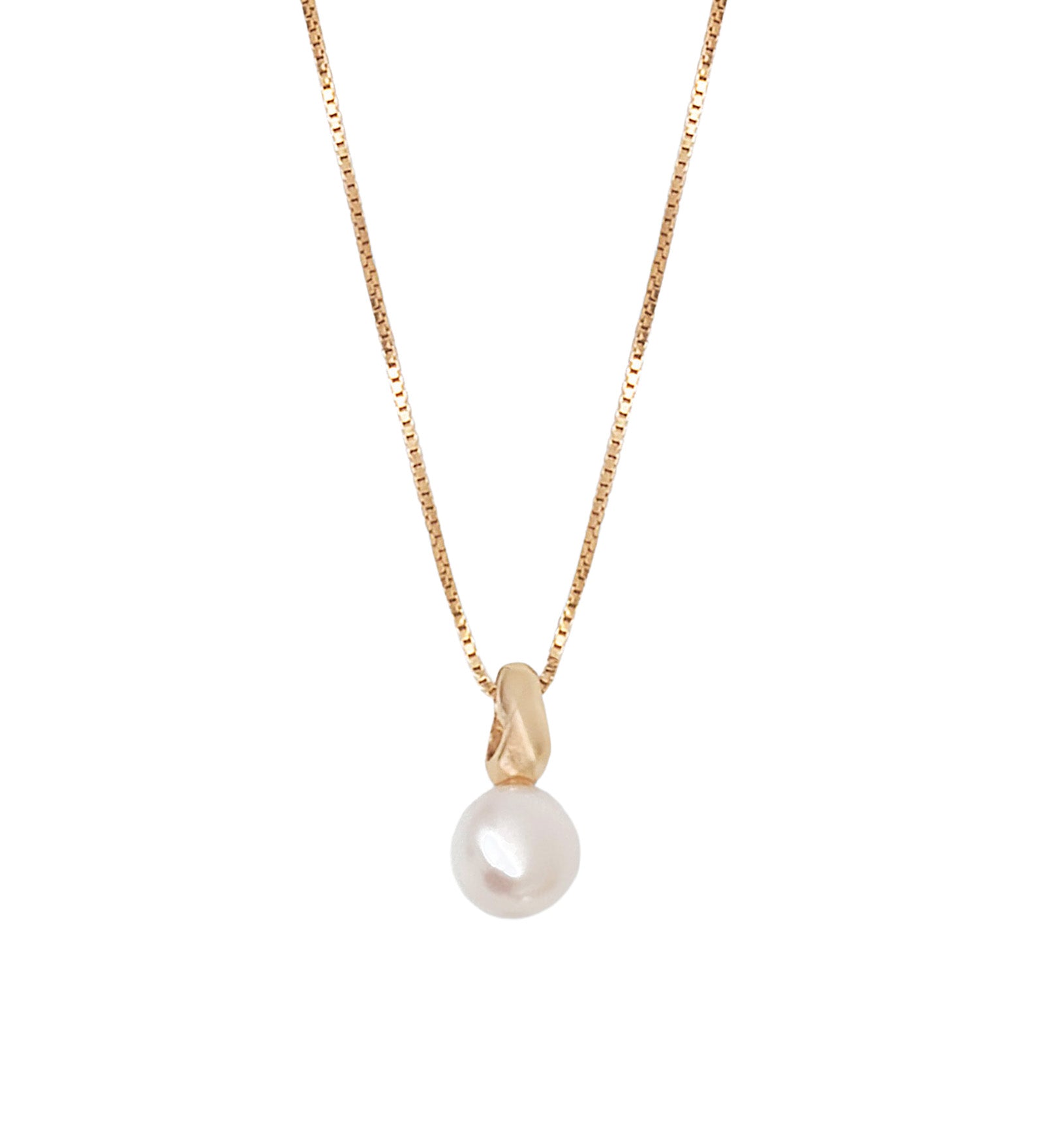 Wolf Circus-Emmy Box Chain Necklace-Necklaces-14k Gold Plated, White Pearl-Blue Ruby Jewellery-Vancouver Canada