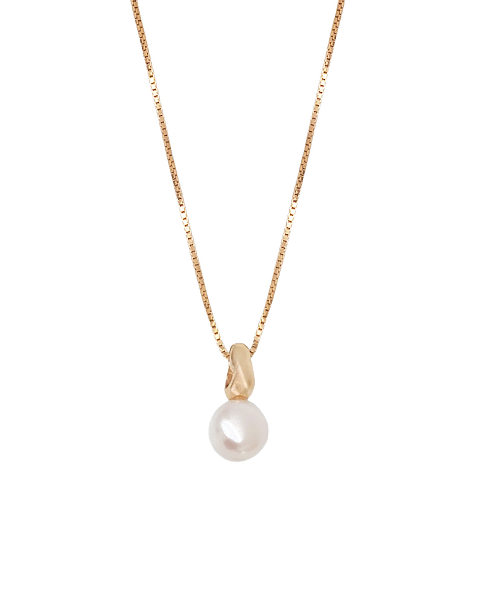 Wolf Circus-Emmy Box Chain Necklace-Necklaces-14k Gold Plated, White Pearl-Blue Ruby Jewellery-Vancouver Canada