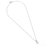 Emmy Box Chain Necklace Sterling Silver, White Pearl