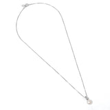 Emmy Box Chain Necklace Sterling Silver, White Pearl
