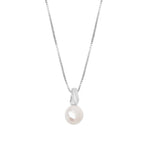 Wolf Circus-Emmy Box Chain Necklace-Necklaces-Sterling Silver, White Pearl-Blue Ruby Jewellery-Vancouver Canada